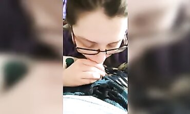 POV MILF Gives an Intense Gagging Blowjob