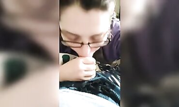 POV MILF Gives an Intense Gagging Blowjob