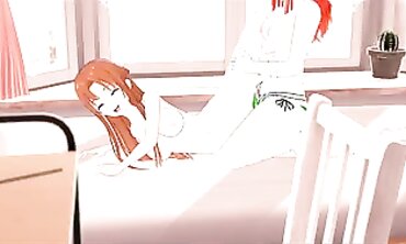 Yuuki Asuna Takes a Strap-On from a Redheaded Anime Girl