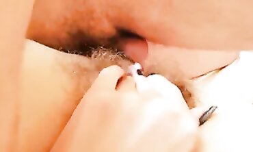 Hairy First-Timer Gets Creampie Close-Up