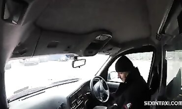 Horny Brunette Gets Lucky With A Lusty Taxi Driver