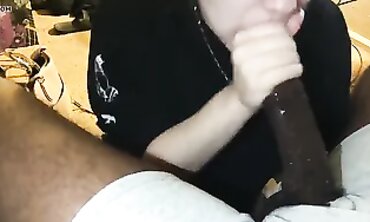 Amateur Brunette Takes Deep Throat BBC And Swallows The Load