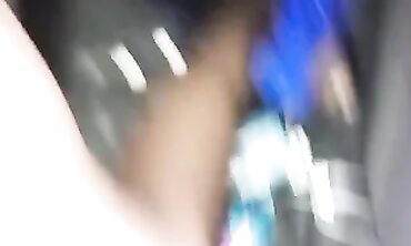 Black Hooker in Tee and Panties Sucks Cock in Public
