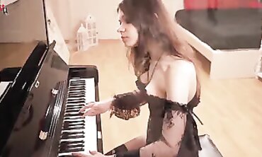 Beautiful Stepsister Seduced While Playing Piano