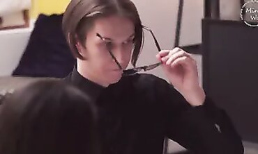 Asian Nerd Gets Rough Anal and Blowjob from Two Horny Students