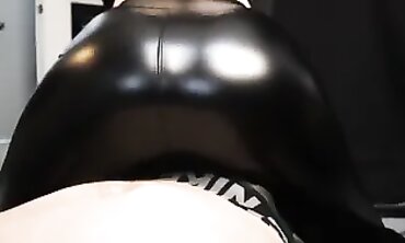 PHAT ASS WHITE GIRL Noel Hawk suggest BWC COCK AND BALL TORTURE with her Glistening Yoga Stretch pants Immense