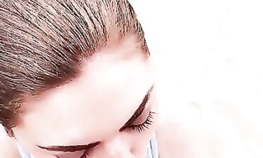 POV Russian MILF Takes a Deep Throat Blowjob and Cumshot at the Beach