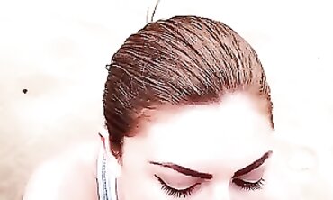 POV Russian MILF Takes a Deep Throat Blowjob and Cumshot at the Beach
