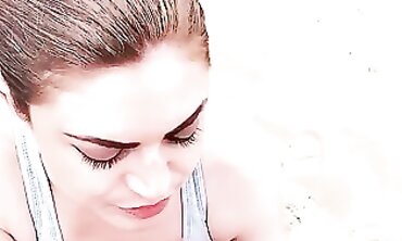 POV Russian MILF Takes a Deep Throat Blowjob and Cumshot at the Beach