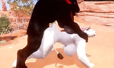 Hairy Cougar MILF Faces Off Against Wild Minotaur