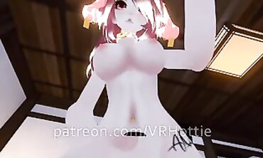 VRHottie Redhead Spa Massage and Cowgirl Action