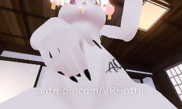 VRHottie Redhead Spa Massage and Cowgirl Action