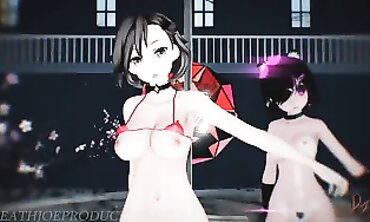 MMD R18: Mitsu and Kaat's Sexy Night Kiss