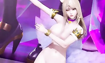 Uncensored MMD: K/DA Ahri Nude Dance