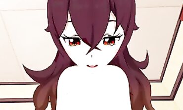 Amber Genshin Impact 3D Anime Hentai Blowjob and Creampie