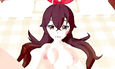 Amber Genshin Impact 3D Anime Hentai Blowjob and Creampie