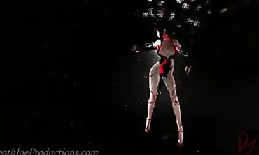 MMD Cosplay: Busty Babe in Mini Skirt Chases Leader