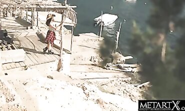 Brunette Goddess Masturbates Outdoors