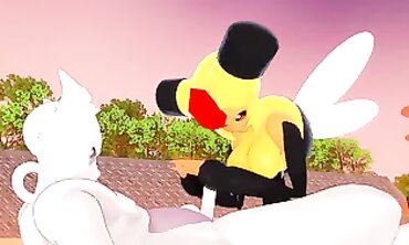 Vespiquen Gives Mewtwo a 3D Hentai Handjob