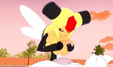 Vespiquen Gives Mewtwo a 3D Hentai Handjob