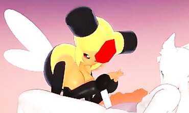 Vespiquen Gives Mewtwo a 3D Hentai Handjob