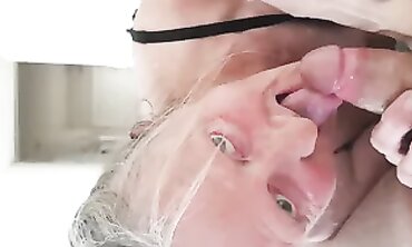 Danish BBW Granny Gives a Deep Throat Blowjob