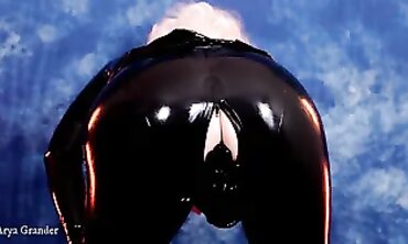 Arya Grander in a Latex Catsuit for a Romantic BDSM Scene