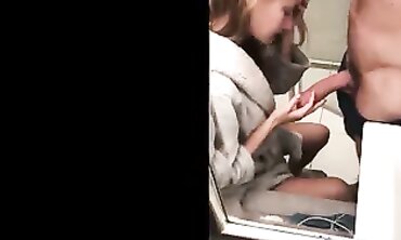 Tiffany Tatum Gets a Quick Late Night Blowjob in the Restroom