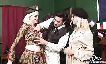 old-school costume play threeway 2 Sizzling cougars and a manhood