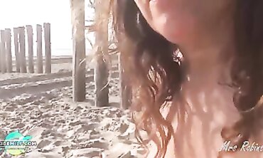 POV MILF Am Gets a Handjob and Blowjob at Public Beach