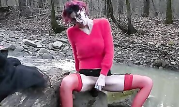 MILF Willamina Giddons Public Masturbation with Sounding Toy at the Creek