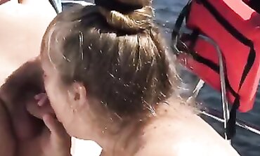 Mature Blonde MILF Serves Deep Throat On The High Seas