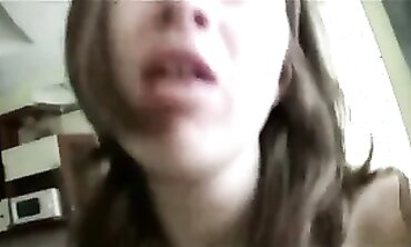 Supah Gorgeous Brunette POV Blowjob and Cowgirl Sex with Boyfriend