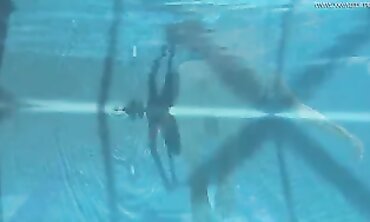 Irina Russaka Strips Nude for a Solo Pool Swim