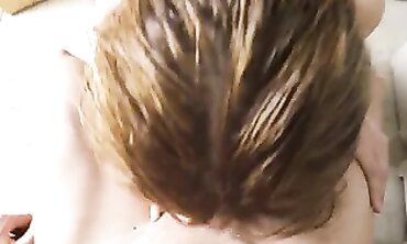POV Brunette Wife Gives Husband a Blowjob in the Bathtub