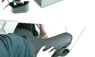 Blonde Secretary Gives Devilish Pedicure and Footjob
