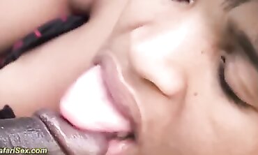 Ebony Cougar Gets Gangbanged in Rough Outdoor Sex