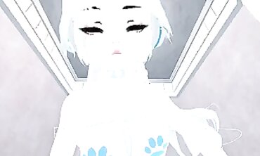 VRHottie Blue-Haired Catgirl Rope Domination Face Ride