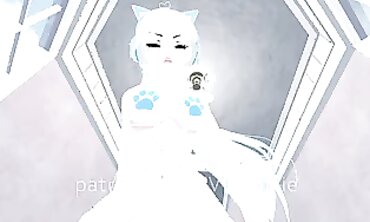 VRHottie Blue-Haired Catgirl Rope Domination Face Ride