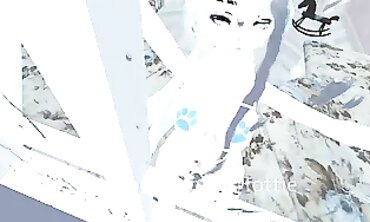 VRHottie Blue-Haired Catgirl Rope Domination Face Ride