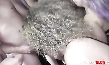 Blonde Gangbang with Internal Creampie and Blowjob
