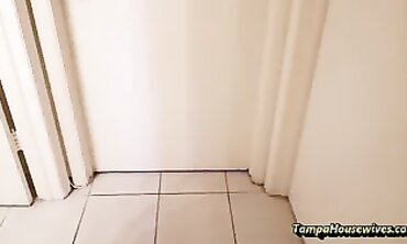 POV: Hot Blonde MILF Landlord Peeing Striptease