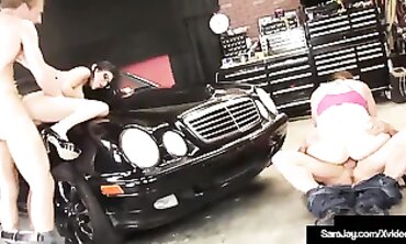 Sara Jay & Dava Fox: Astounding Four-Way Garage Orgy