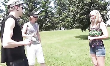 Messy MILF Gets Pounded by Two Guys in Amateur Threesome