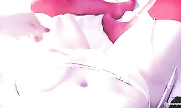 POV: Skinny Babe in Garter Stockings Impaled by Huge Toy