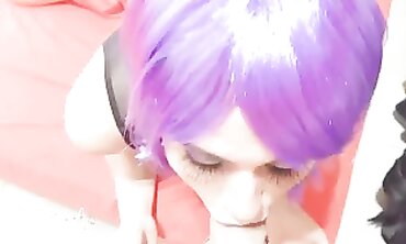 Rei Ayanami Cosplay Gets Plugged and Sucked