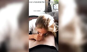 POV: Samantha Brunner Gives a Deepthroat Blowjob in a Car