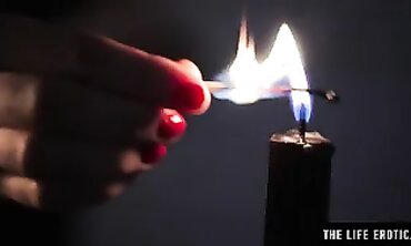 Blonde Solo Fingerbang in Dark Stockings