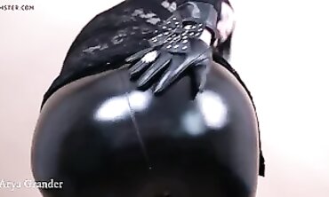 Arya Grander in Sexy PVC Bondage Trousers