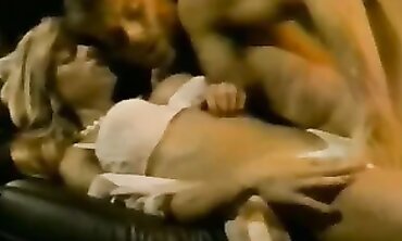 Classic Blonde in Lingerie Gives a Blowjob